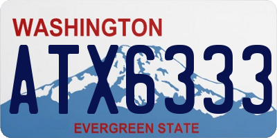WA license plate ATX6333