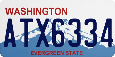 WA license plate ATX6334