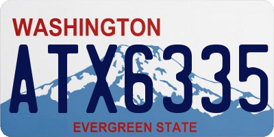 WA license plate ATX6335