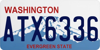 WA license plate ATX6336
