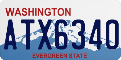 WA license plate ATX6340