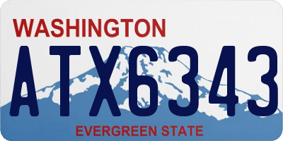 WA license plate ATX6343