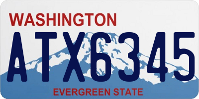 WA license plate ATX6345