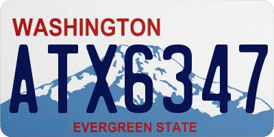 WA license plate ATX6347