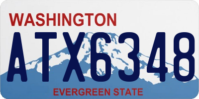 WA license plate ATX6348