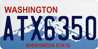 WA license plate ATX6350