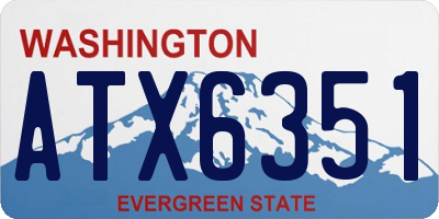 WA license plate ATX6351