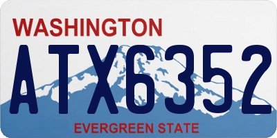 WA license plate ATX6352