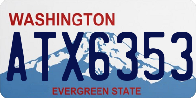 WA license plate ATX6353