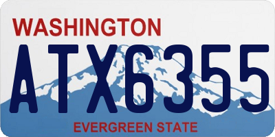 WA license plate ATX6355