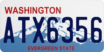 WA license plate ATX6356