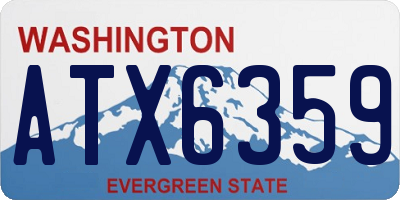 WA license plate ATX6359
