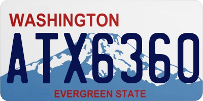 WA license plate ATX6360