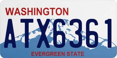 WA license plate ATX6361