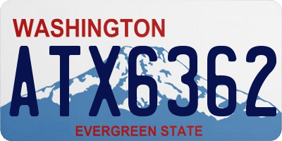 WA license plate ATX6362