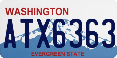 WA license plate ATX6363