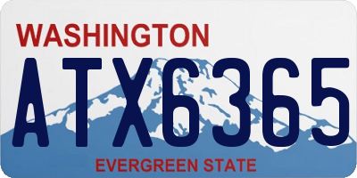 WA license plate ATX6365
