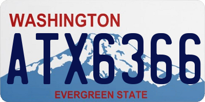 WA license plate ATX6366