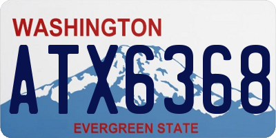 WA license plate ATX6368