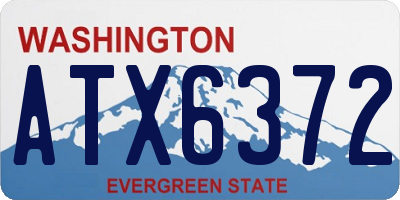 WA license plate ATX6372