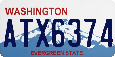 WA license plate ATX6374