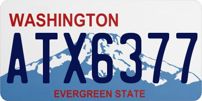 WA license plate ATX6377