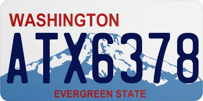 WA license plate ATX6378