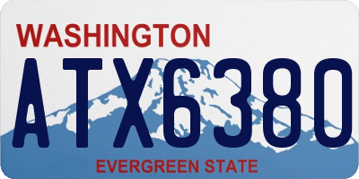 WA license plate ATX6380