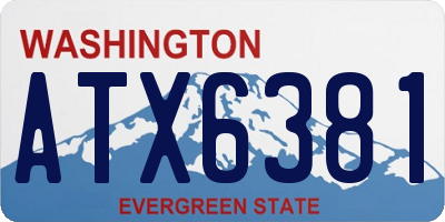 WA license plate ATX6381