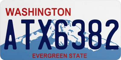 WA license plate ATX6382