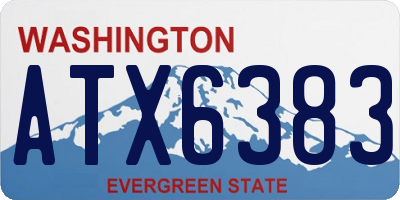 WA license plate ATX6383