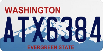 WA license plate ATX6384