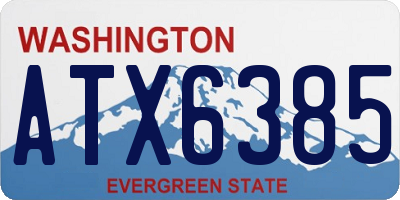 WA license plate ATX6385