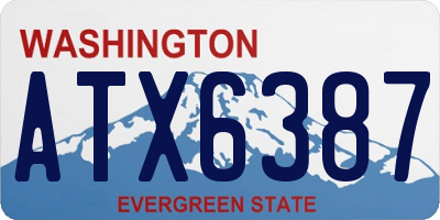 WA license plate ATX6387