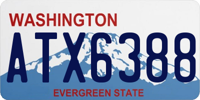 WA license plate ATX6388