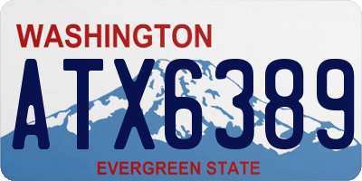 WA license plate ATX6389