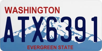 WA license plate ATX6391
