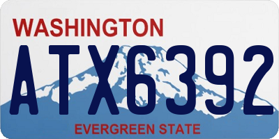 WA license plate ATX6392