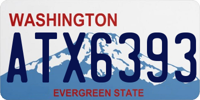 WA license plate ATX6393