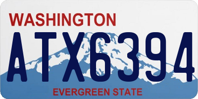 WA license plate ATX6394
