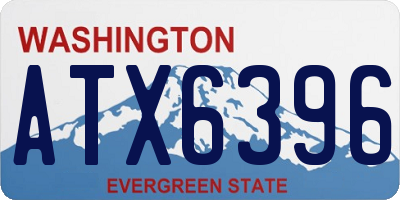 WA license plate ATX6396