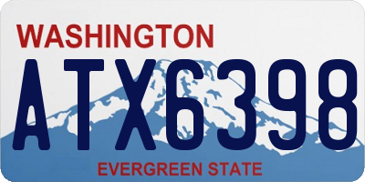 WA license plate ATX6398