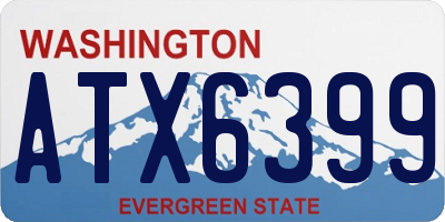 WA license plate ATX6399