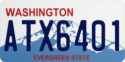 WA license plate ATX6401