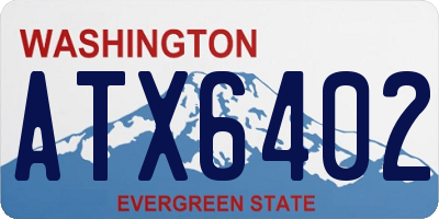 WA license plate ATX6402