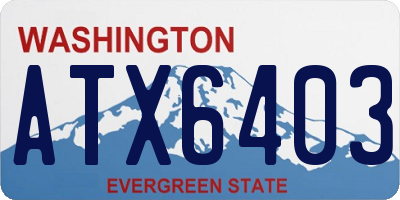 WA license plate ATX6403