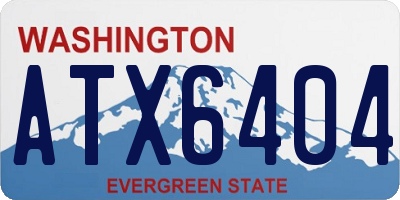 WA license plate ATX6404