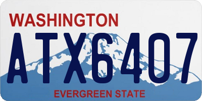 WA license plate ATX6407
