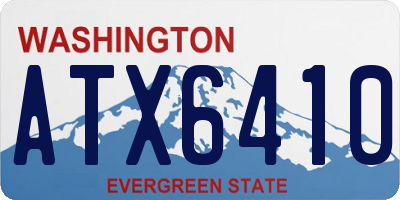 WA license plate ATX6410