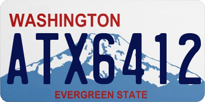 WA license plate ATX6412